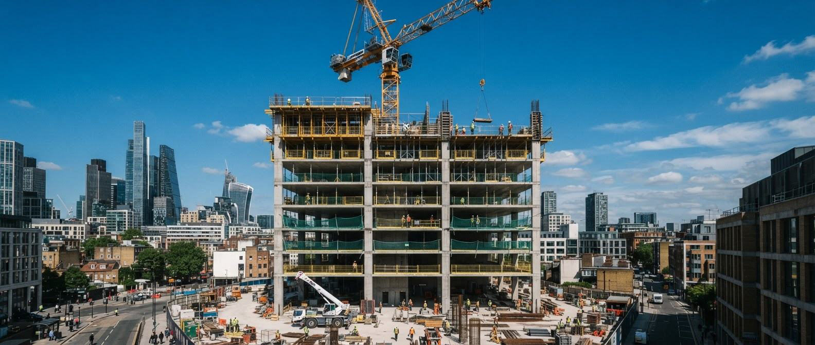 Construction site in a city