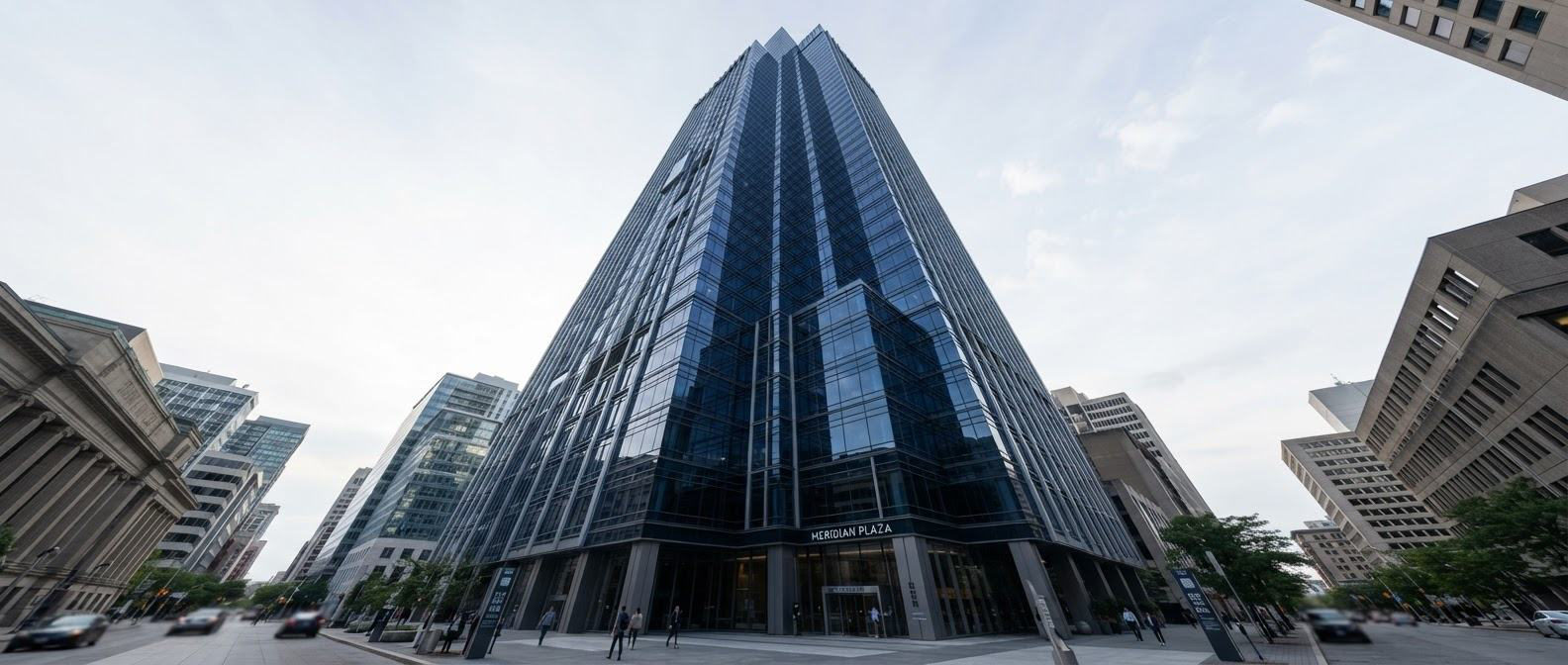 Office tower at street level